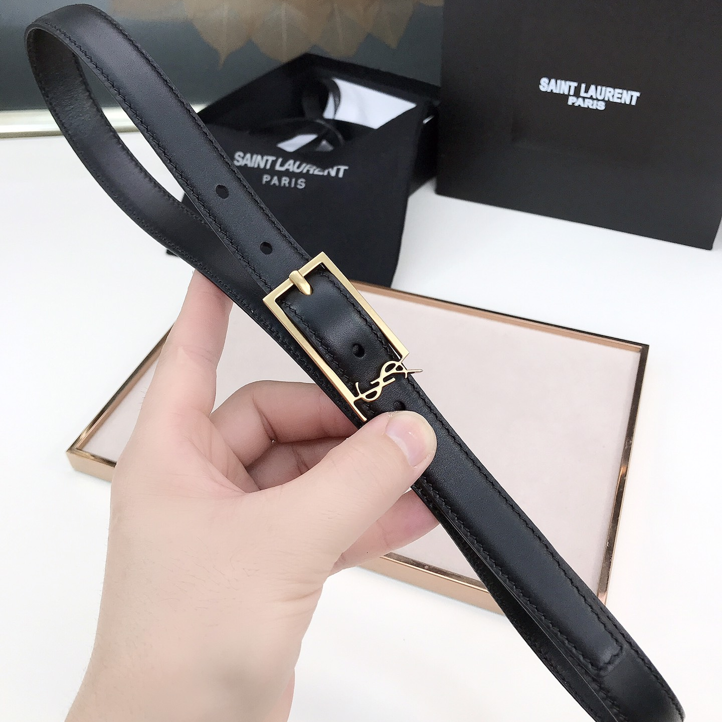 YSL-Women's leather belt