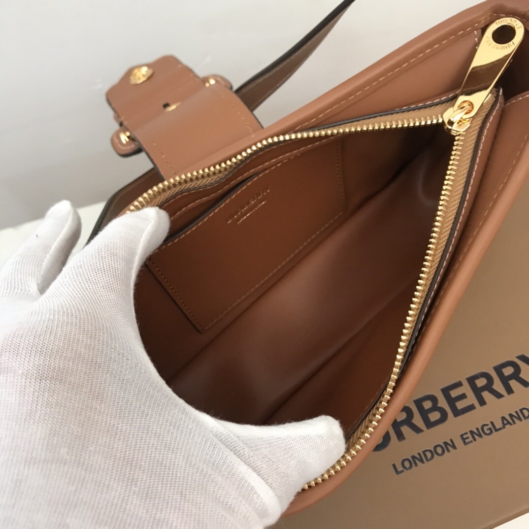 Burberry-Plaid lamb skin crossbody bag