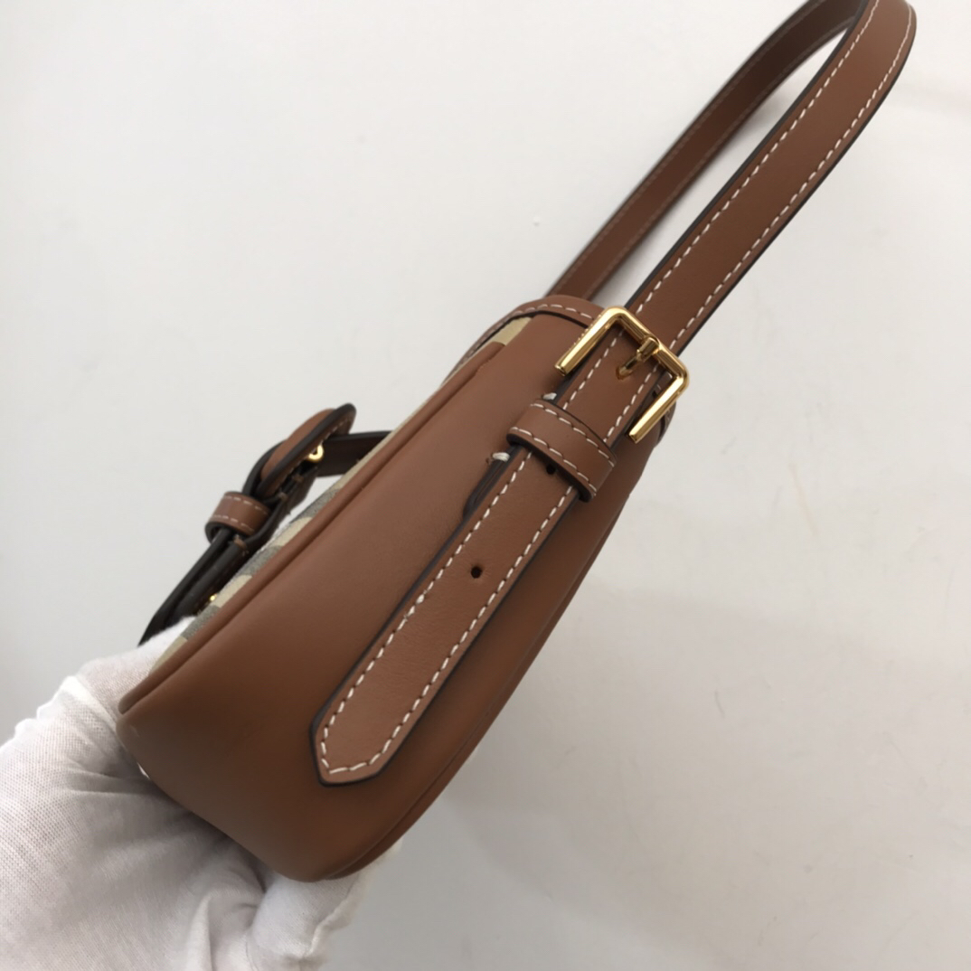 Burberry-Plaid lamb skin crossbody bag