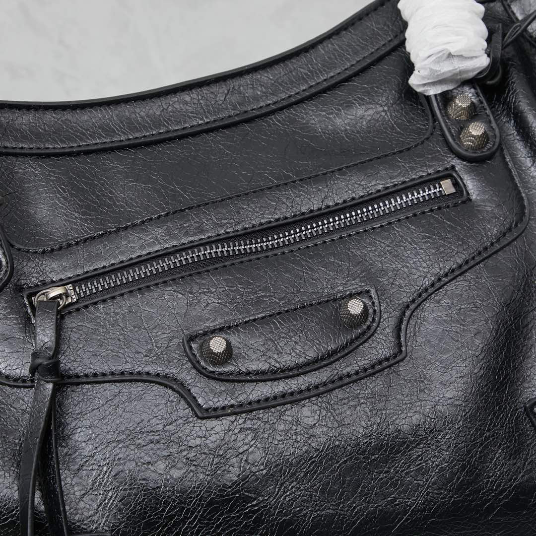 Balenciaga-Silver buckle motorcycle bag