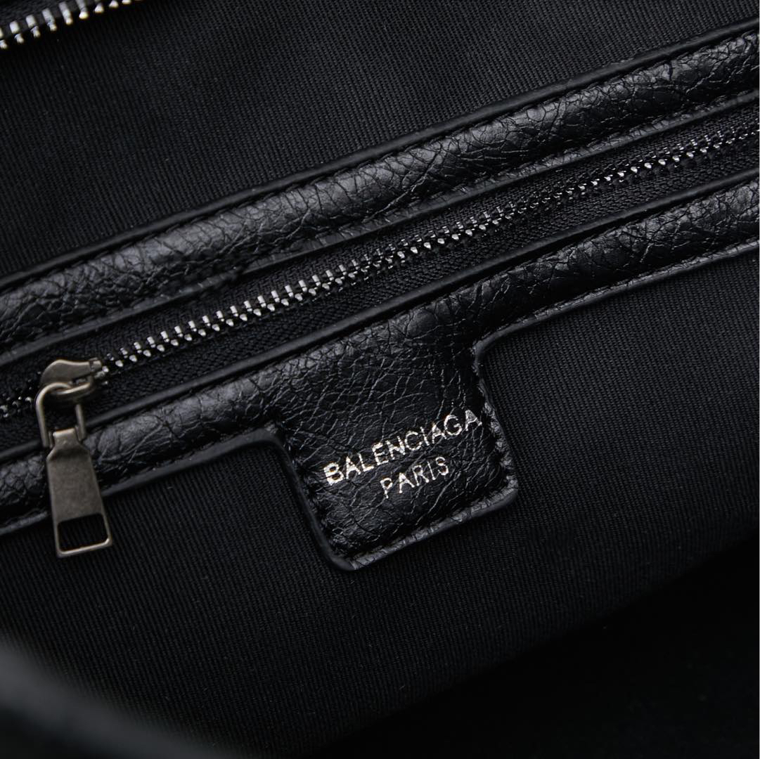 Balenciaga-Silver buckle motorcycle bag