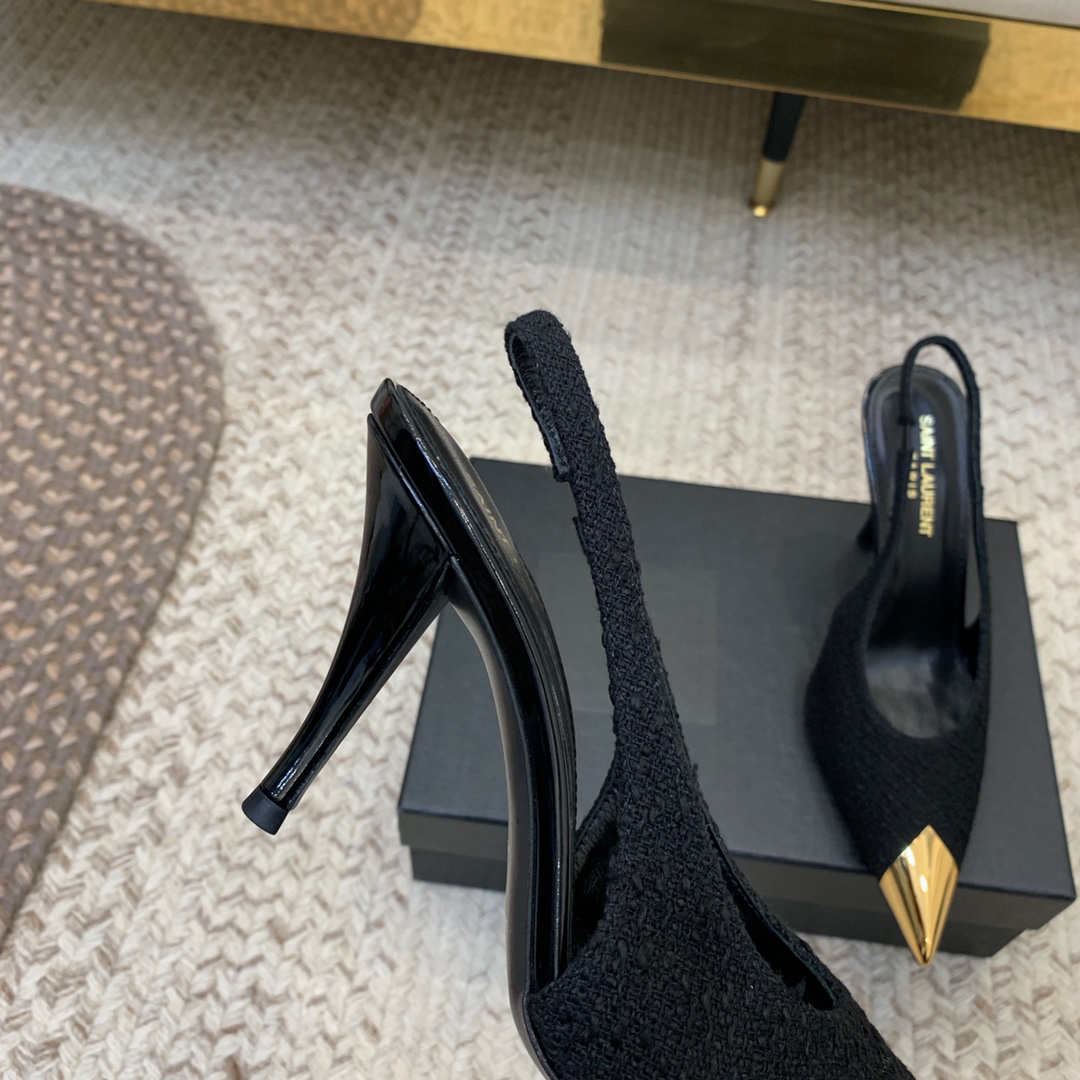 YSL-Metal pointed tip shoes