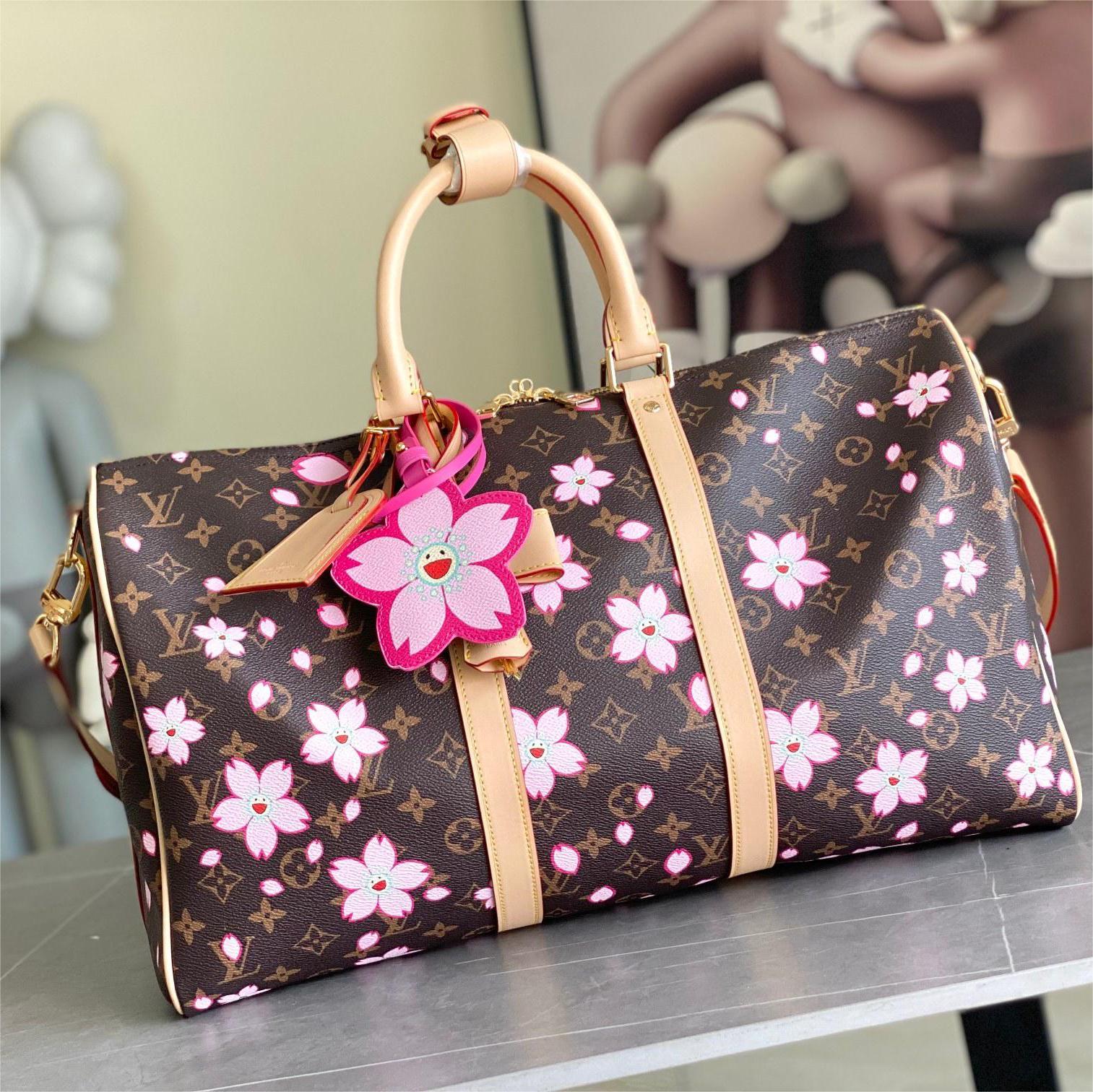 LV- KEEPALL BANDOULIÈRE 45 Cherry Blossom Bag
