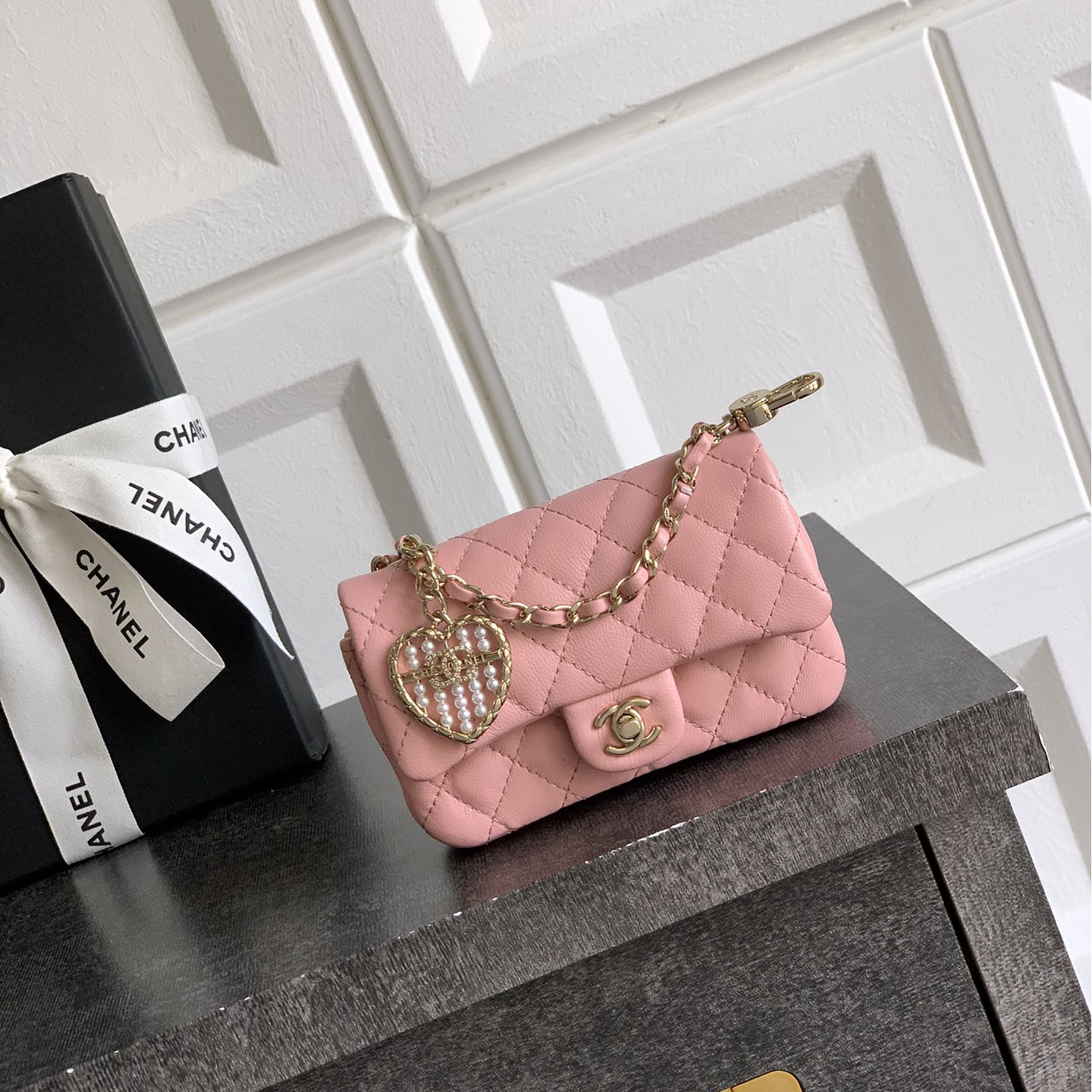 Chanel-25A mini love pearl CF handbag