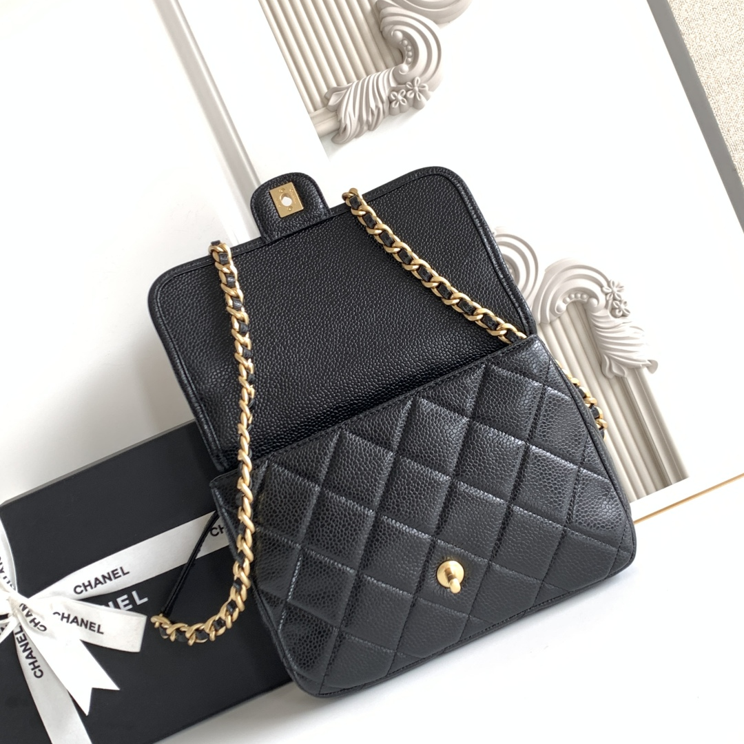 Chanel -25B Large Lychee Caviar Handbag