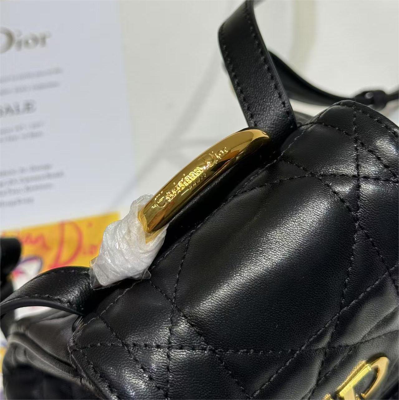 Dior- Caro black sheepskin backpack