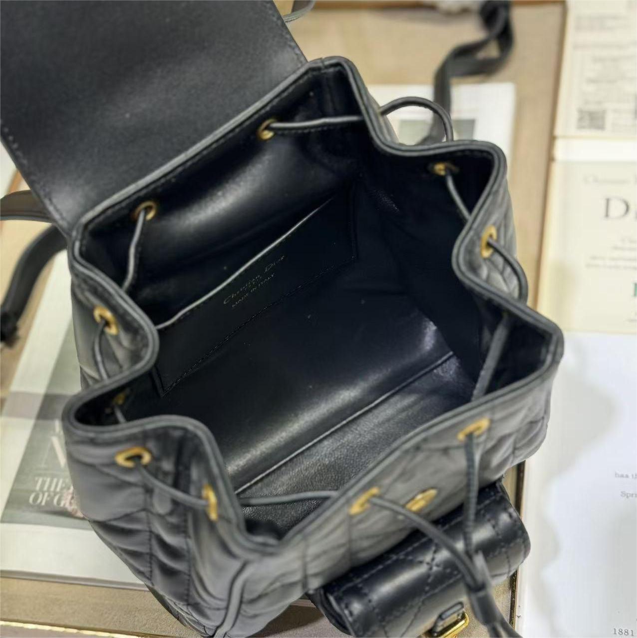 Dior- Caro black sheepskin backpack