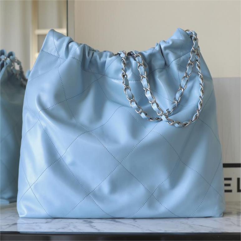 Chanel-𝟤𝟤 Milk blue silver buckle Bag