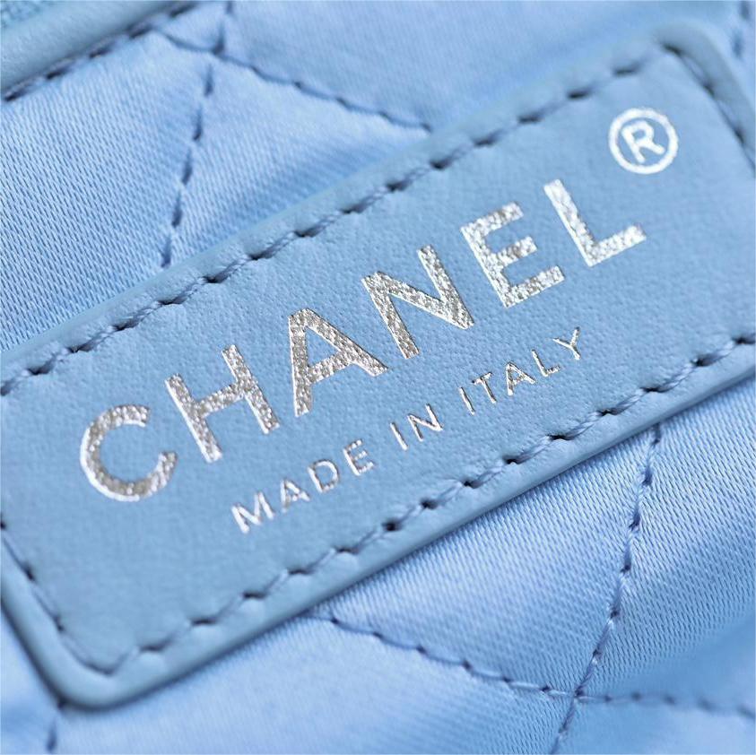 Chanel-𝟤𝟤 Milk blue silver buckle Bag