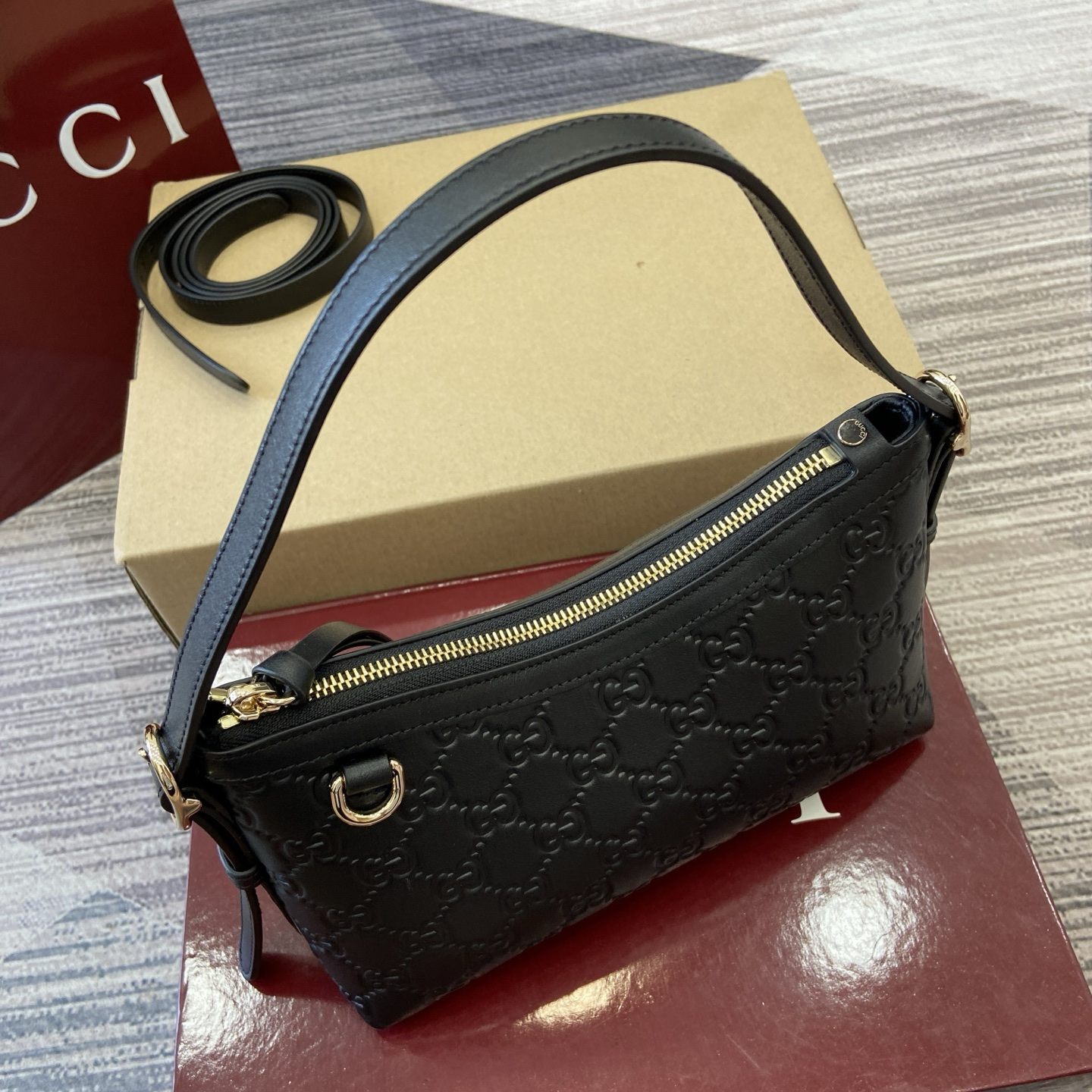 Gucci-GG Emblem shoulder bag