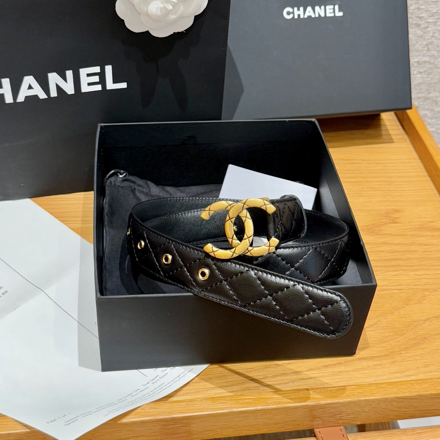 Chanel-CC sheepskin belt