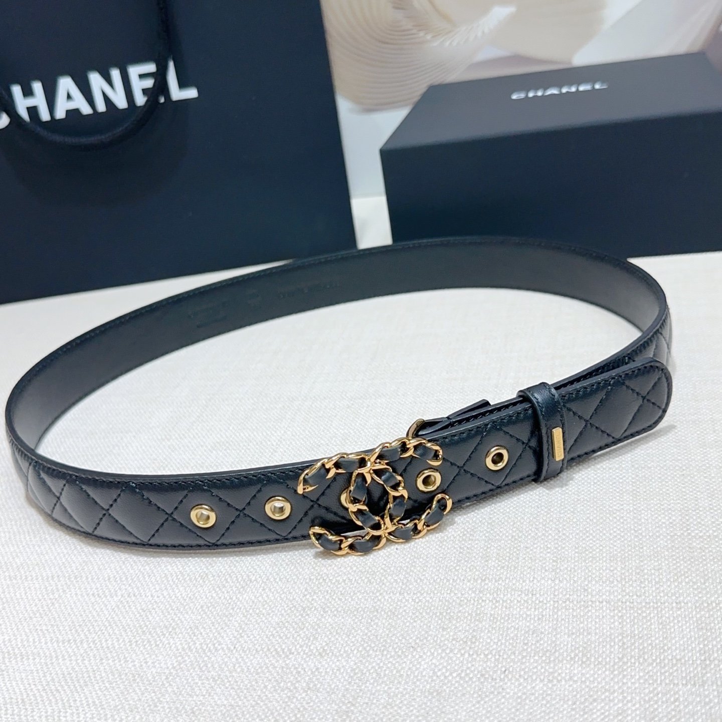 Chanel-CC sheepskin belt