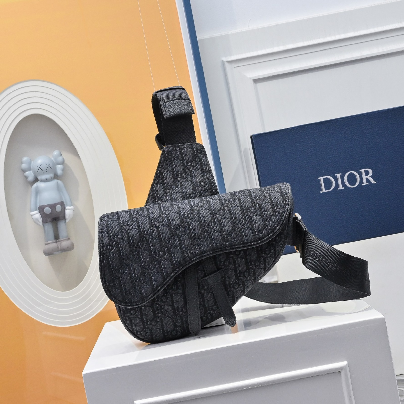 Dior-Canvas blue waist bag