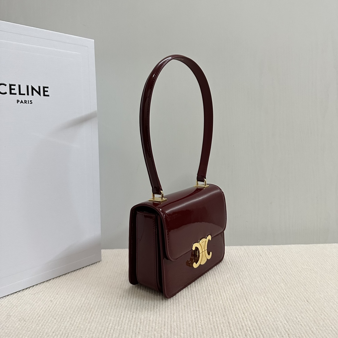 Celine-TEEN GARANCE patent leather handbag