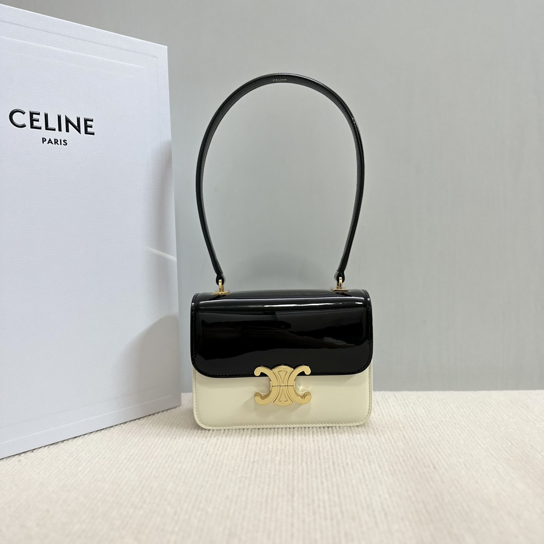 Celine-TEEN GARANCE patent leather handbag