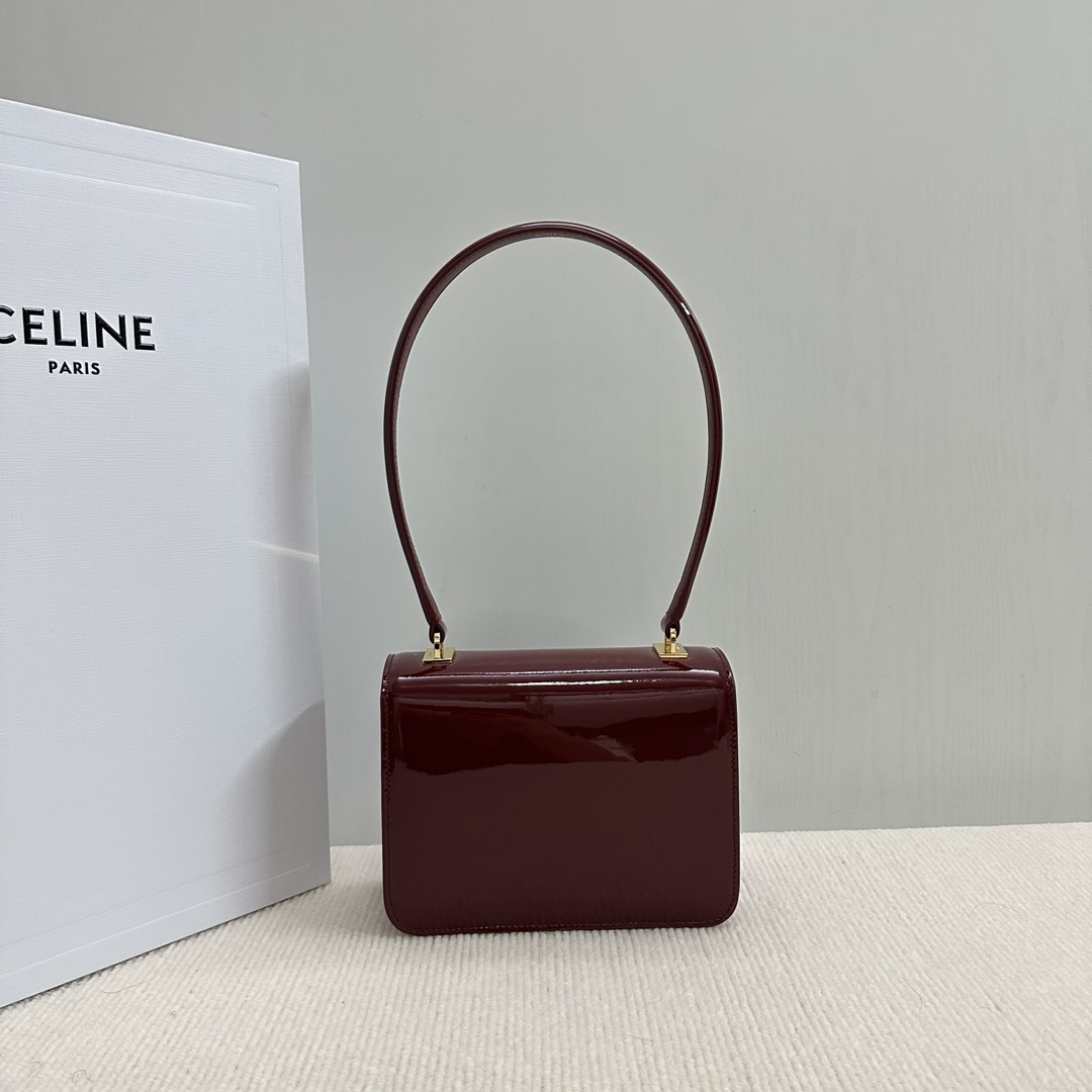 Celine-TEEN GARANCE patent leather handbag