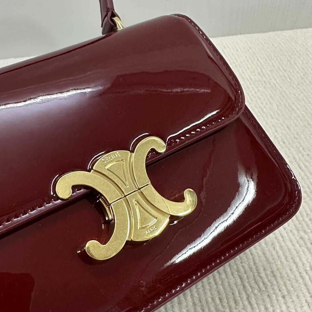 Celine-TEEN GARANCE patent leather handbag