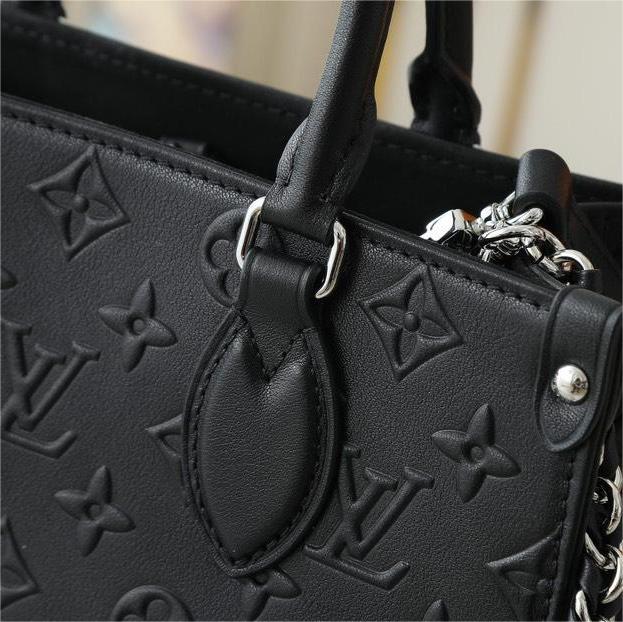 LV-OnTheGo Monogram embossed leather bag