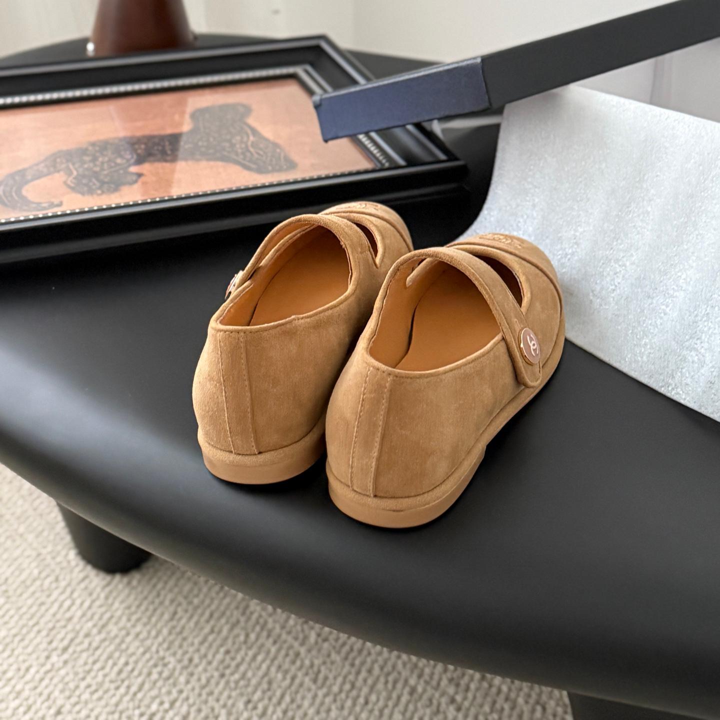 Chanel-new double C buckle ballet shoes