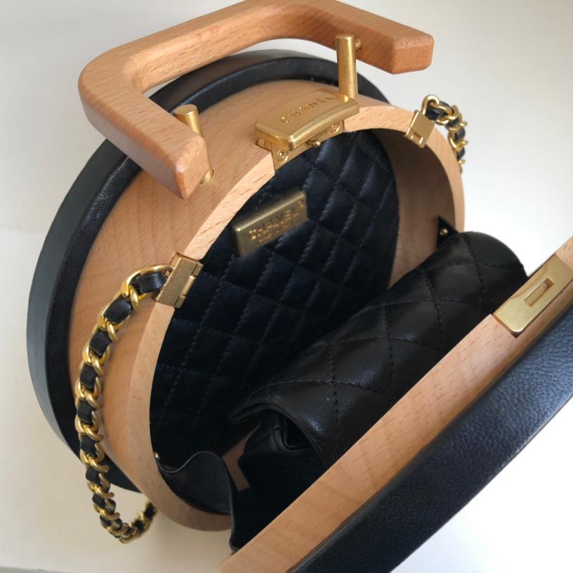 Chanel 22 Early Spring New Collection Series Limited Edition Wooden Box Bag