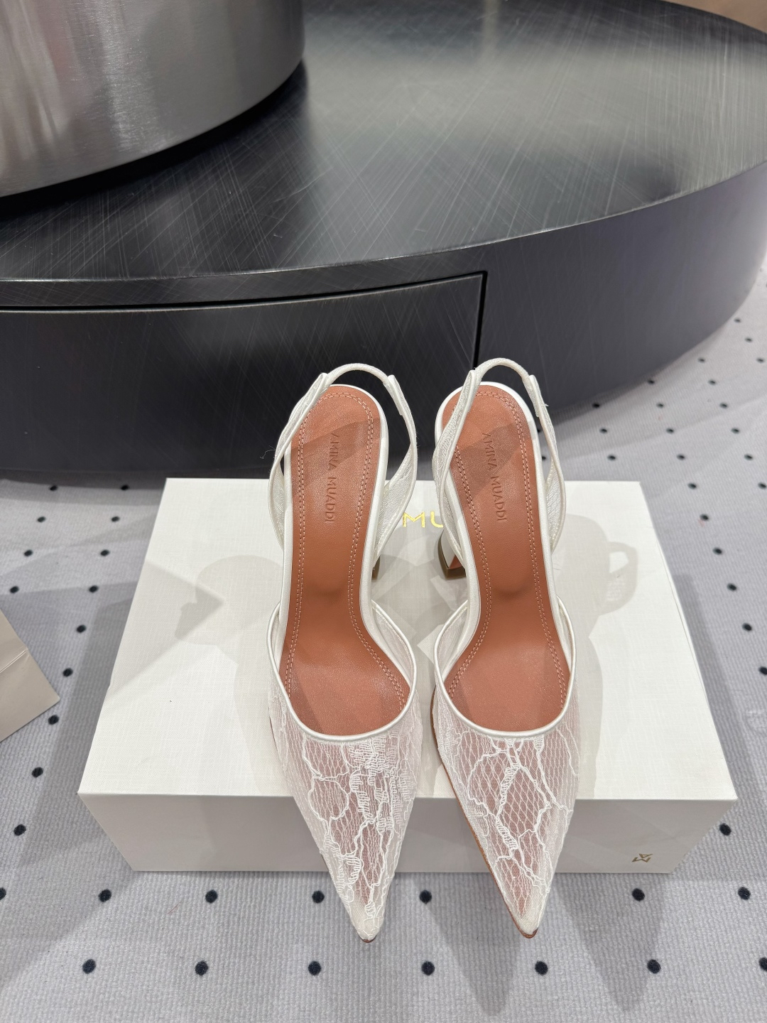 Amina Muaddi Holli sling back heels