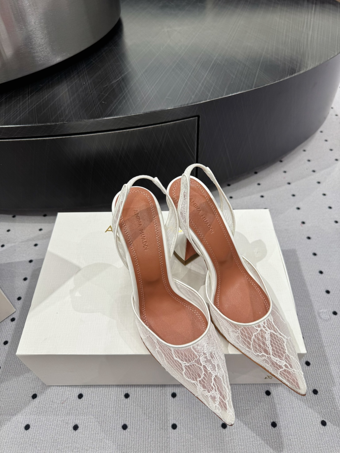 Amina Muaddi Holli sling back heels