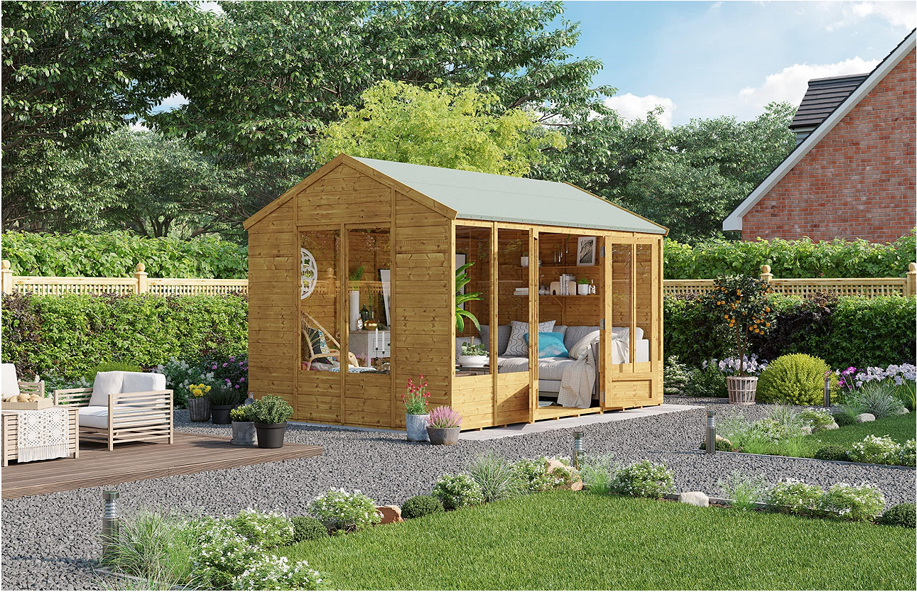 12x8 Summer House Log Cabin Wooden Summerhouses Garden Storage Shed Summerhouse