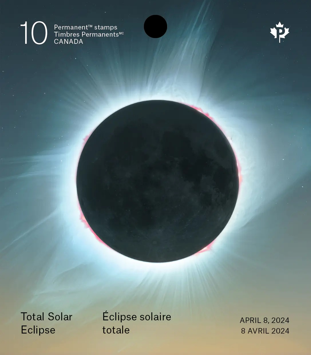 Total Solar Eclipse booklet of 10 Permanent™ stamps(2024)