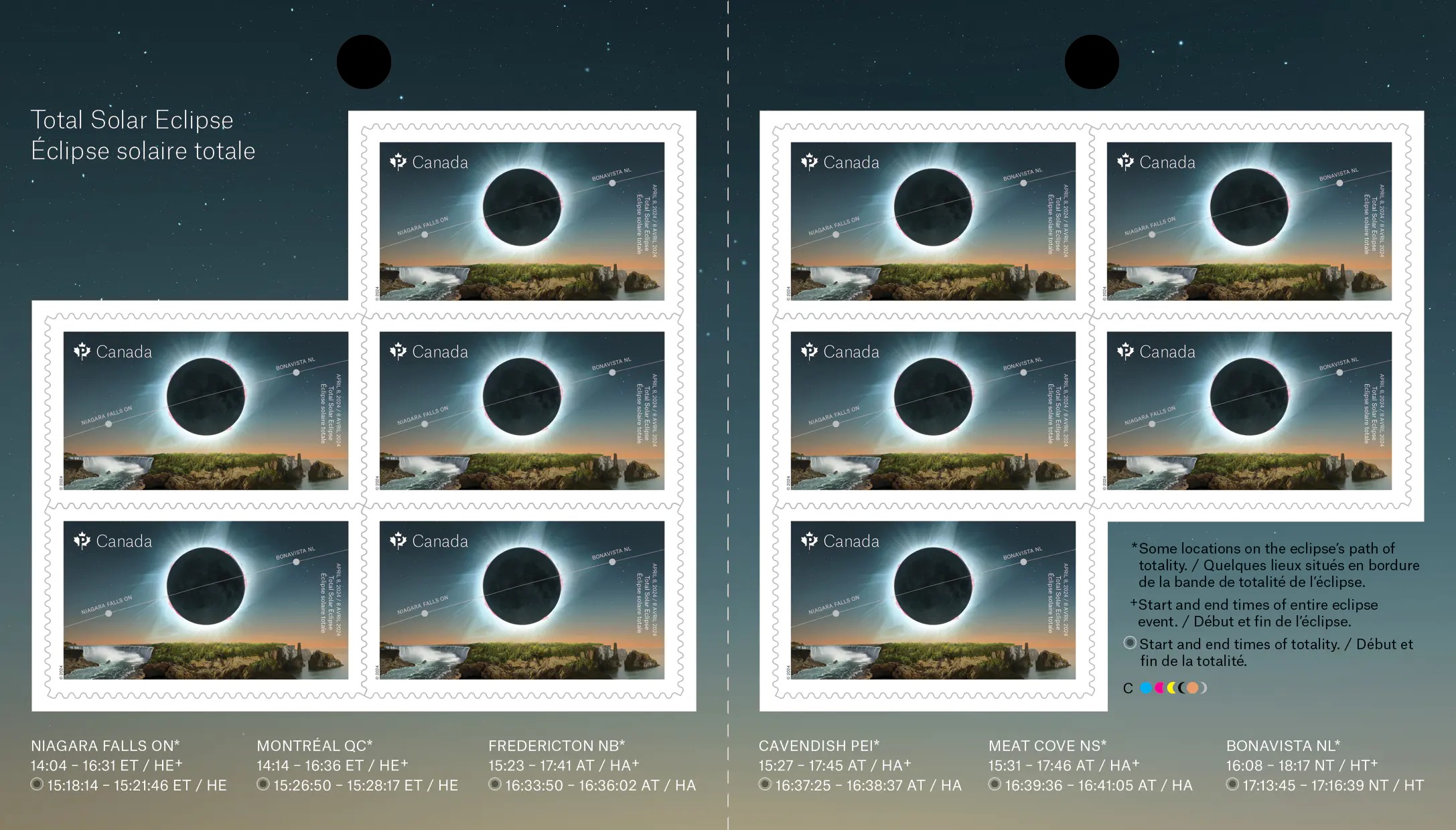 Total Solar Eclipse booklet of 10 Permanent™ stamps(2024)