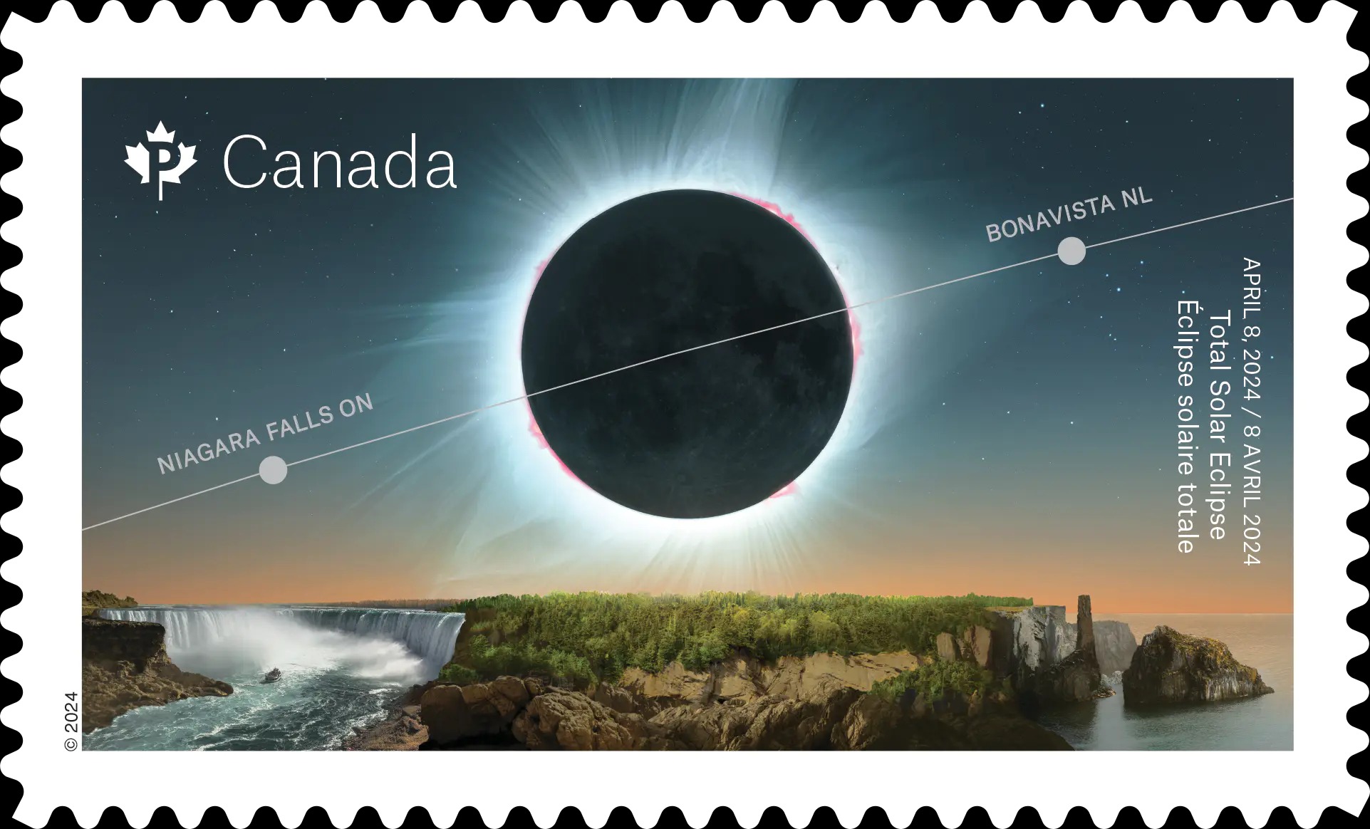 Total Solar Eclipse booklet of 10 Permanent™ stamps(2024)