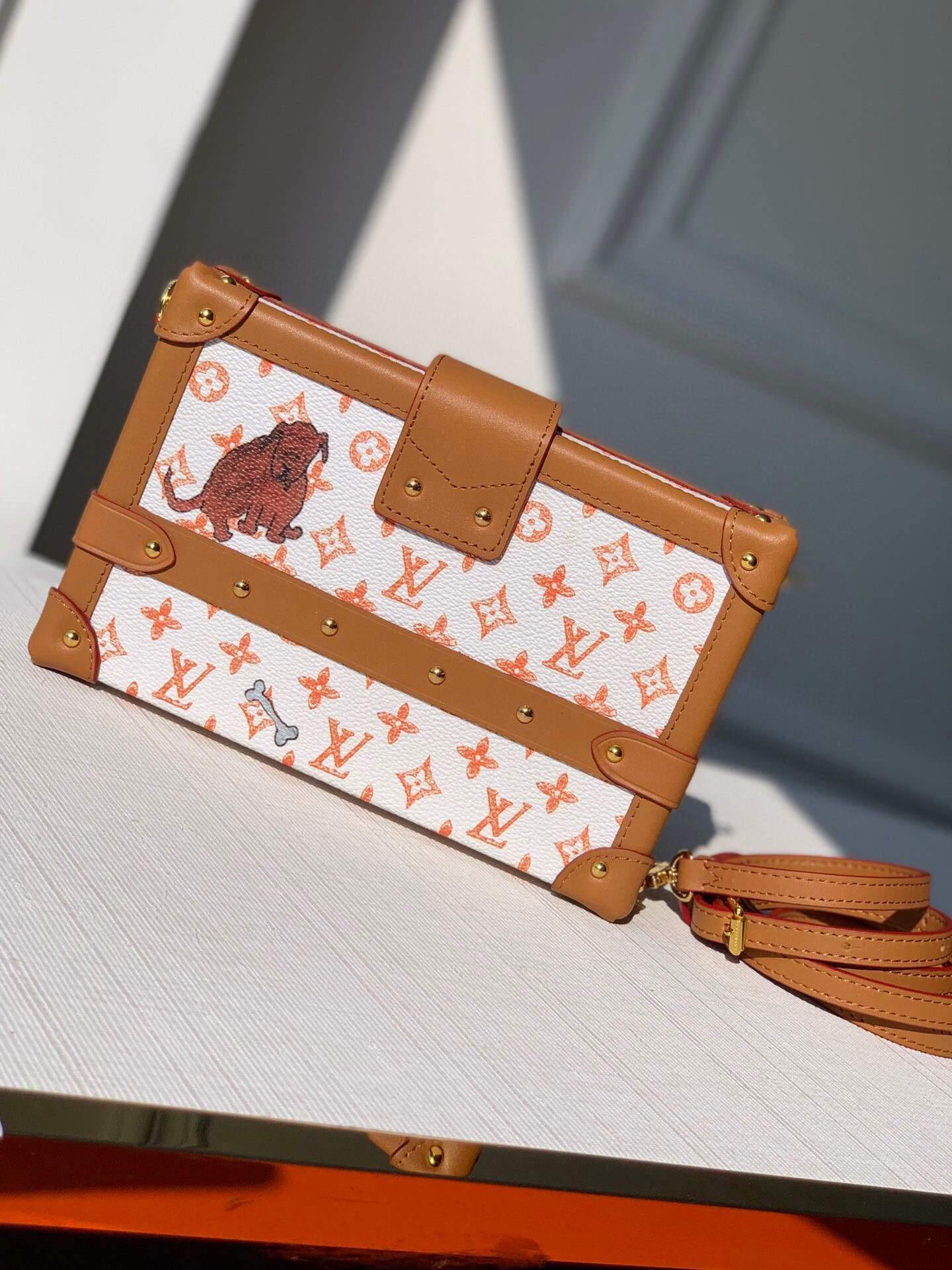 LV M40273 Louis Vuitton Petite Malle Monogram M54180 White and Yellow