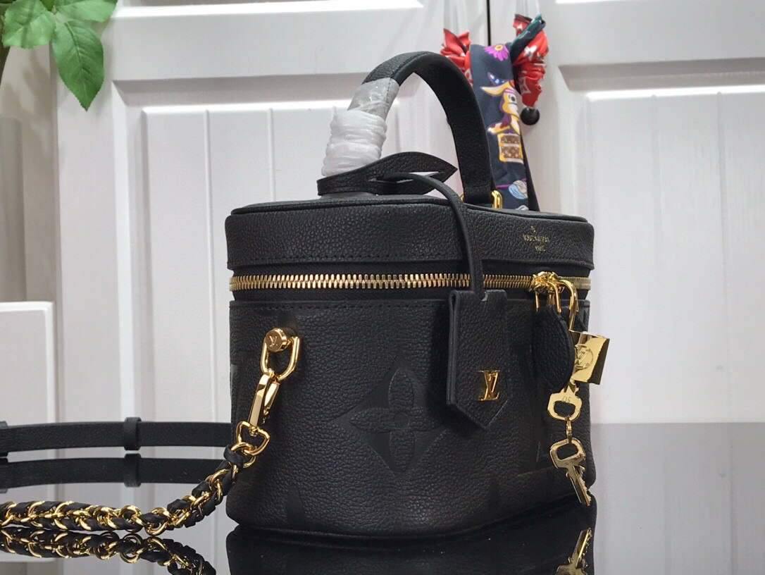 LV M45598 Louis Vuitton Vanity Pm Monogram Empreinte Leather M45608 Black