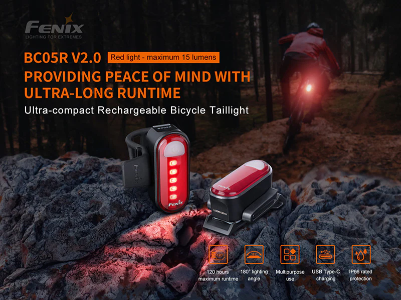 Fenix BC05R V2.0 Rechargeable Bicycle Tail Light