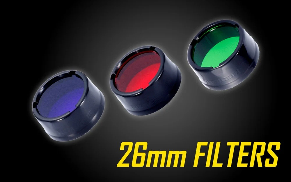 Nitecore 26mm Red, Green, or Blue Filter (NFR26, NFG26, NFB26) for MH12 Pro, MT1C Pro, and MT2C Pro