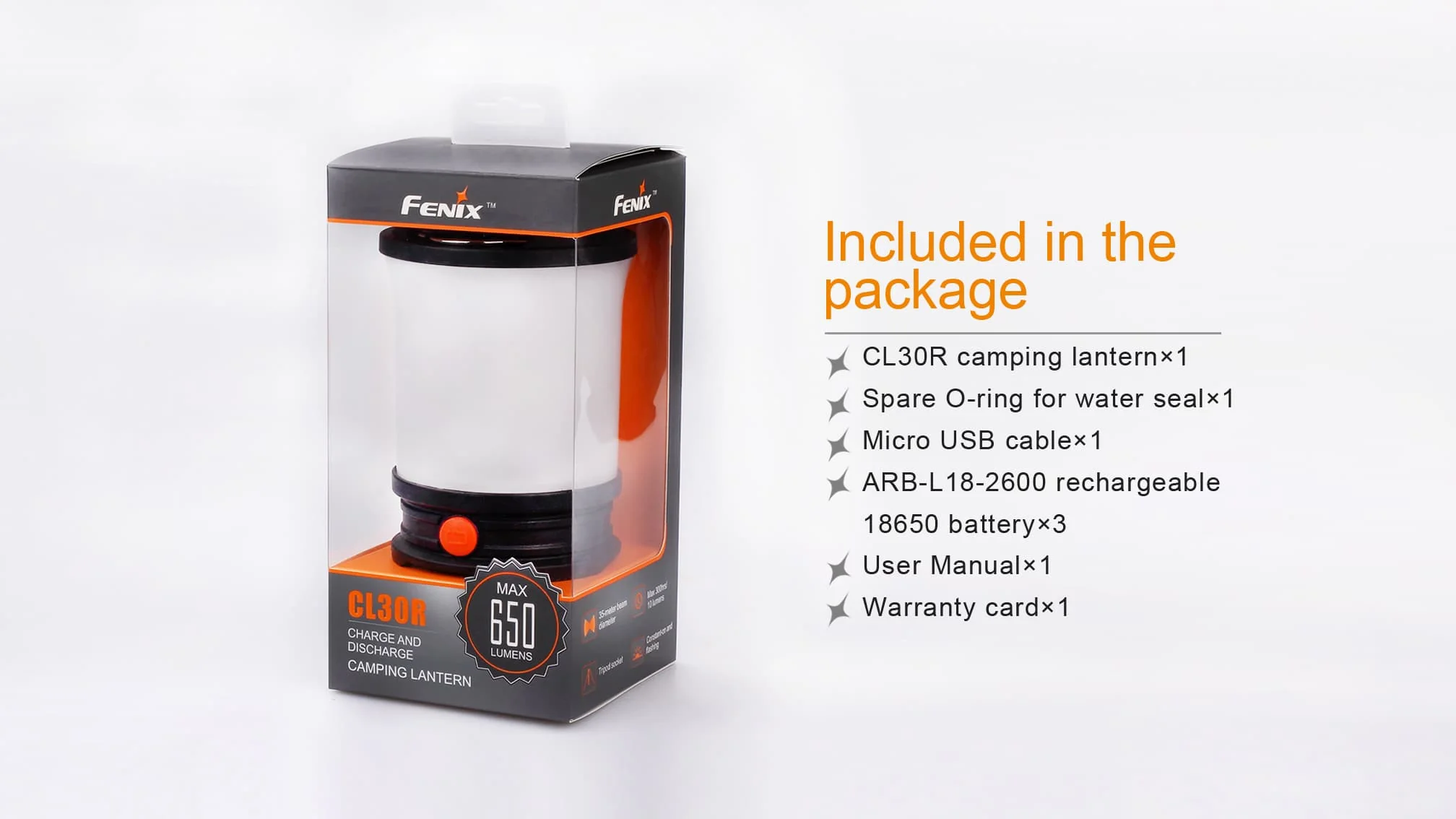 Fenix CL30R Micro-USB rechargeable Camping lantern