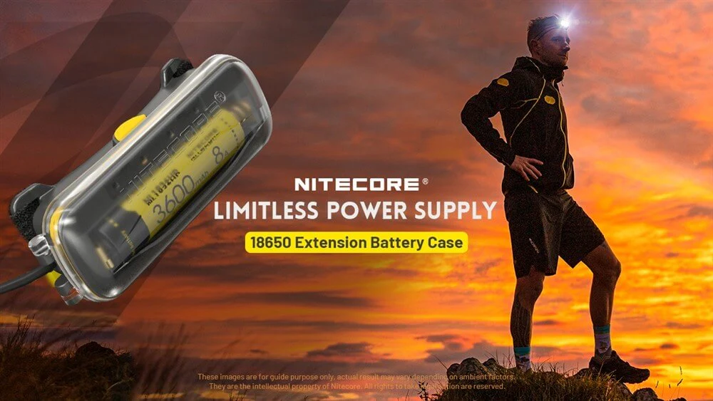 Nitecore Limitless Power 18650 Extension Battery Case~ used for NU40, NU43, and NU50 Headlamps