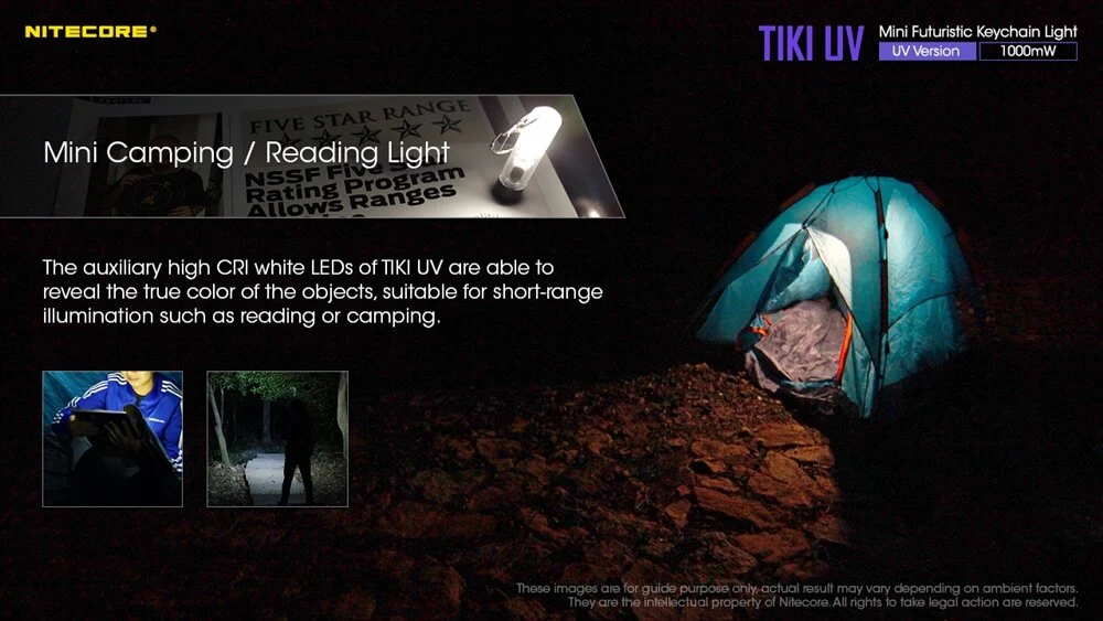 Nitecore TIKI UV 1000mv Rechargeable UV Keychain Flashlight