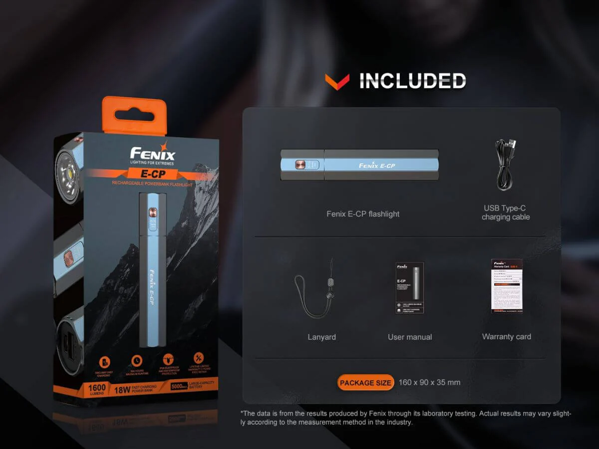 Fenix E-CP Rechargeable Powerbank Flashlight