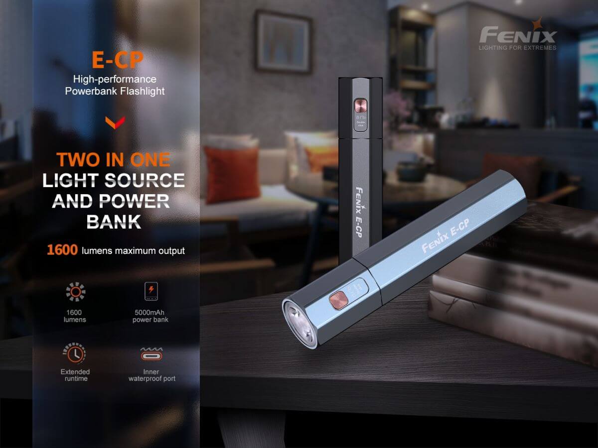 Fenix E-CP Rechargeable Powerbank Flashlight