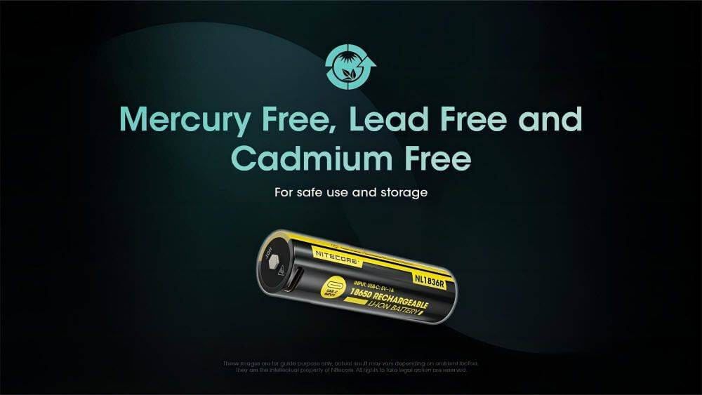 Nitecore NL1836R 3600mAh USB-C Rechargeable 18650 Battery