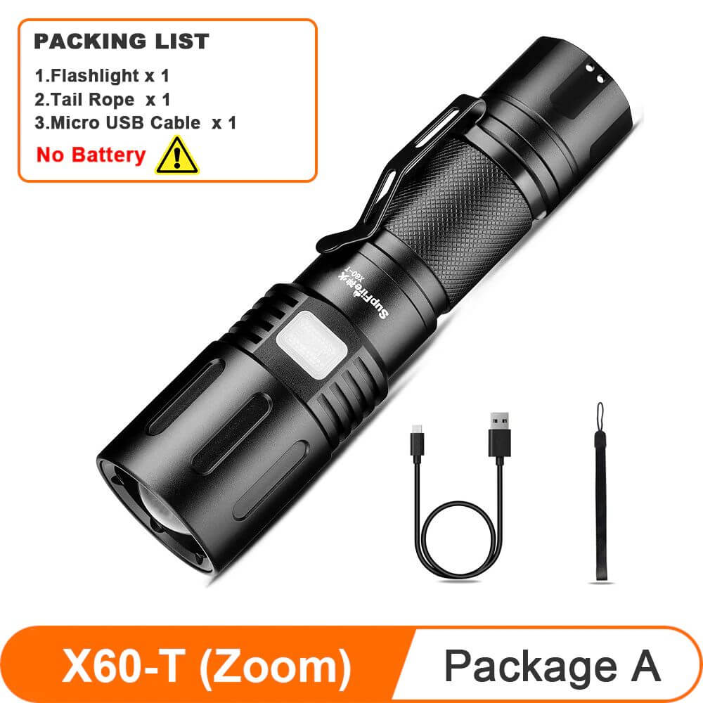 Superfire X60-T MINI Zoomable Tactical Flashlight