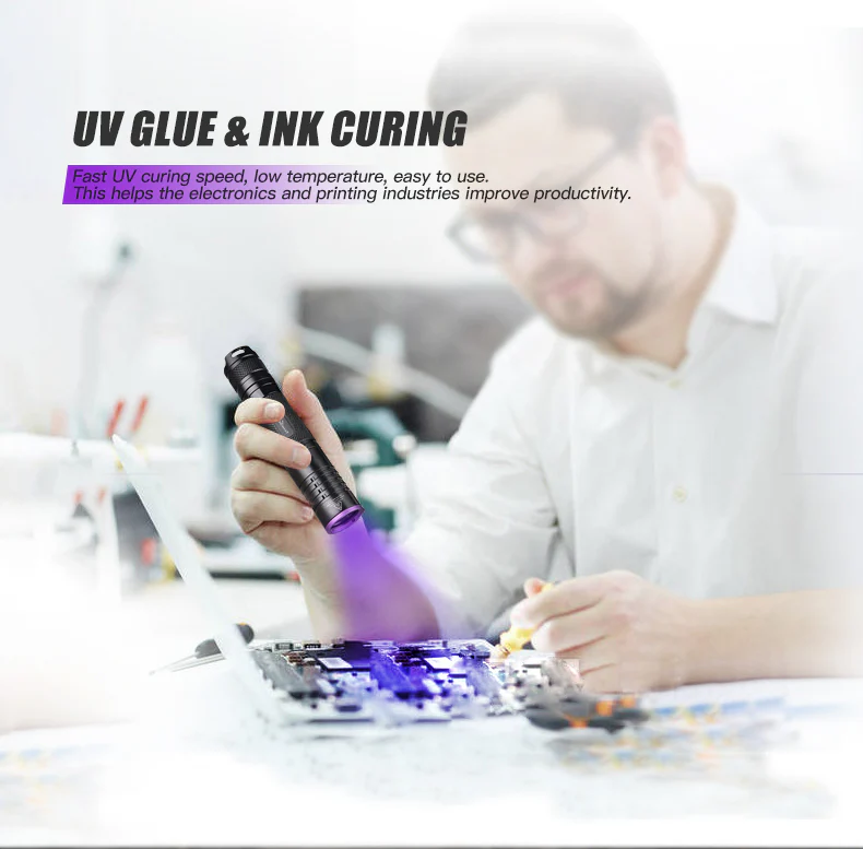 TANK007 K9A5 365nm Ultraviolet Flashlight with Easy Operation More Accurate