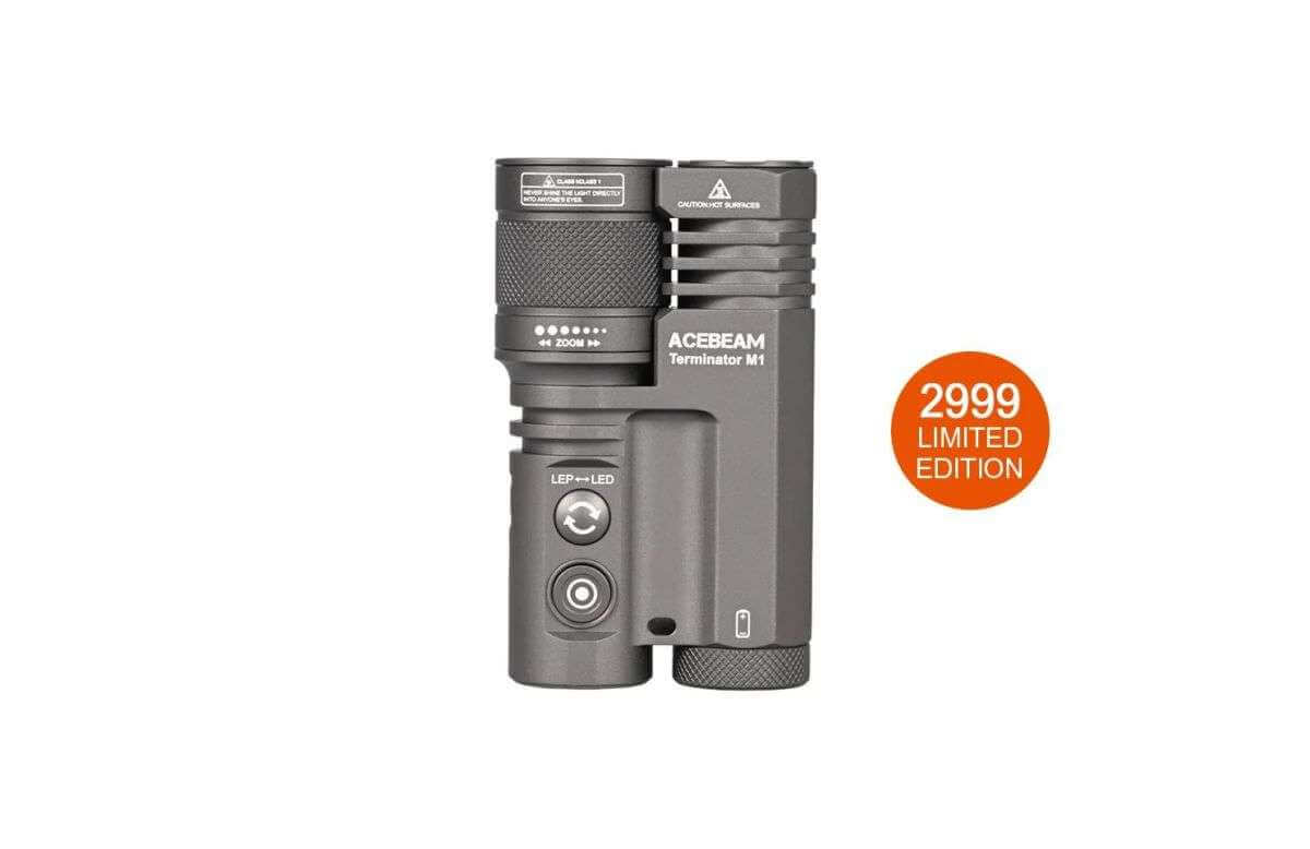 Acebeam Terminator M1 Dual Head LED & LEP Zoomable Flashlight