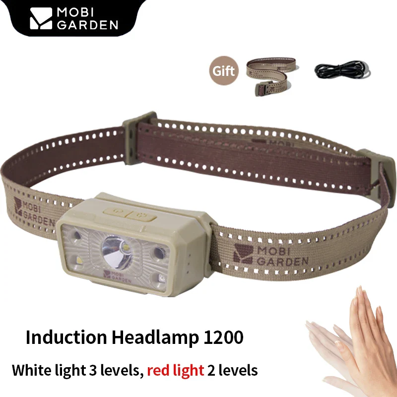 MOBI GARDEN Zero Rechargeable USB Sensor Camping Headlamp