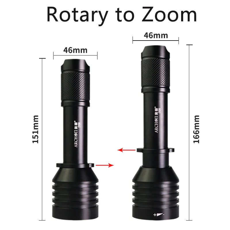 ARCHON D12U Zoom diving video light