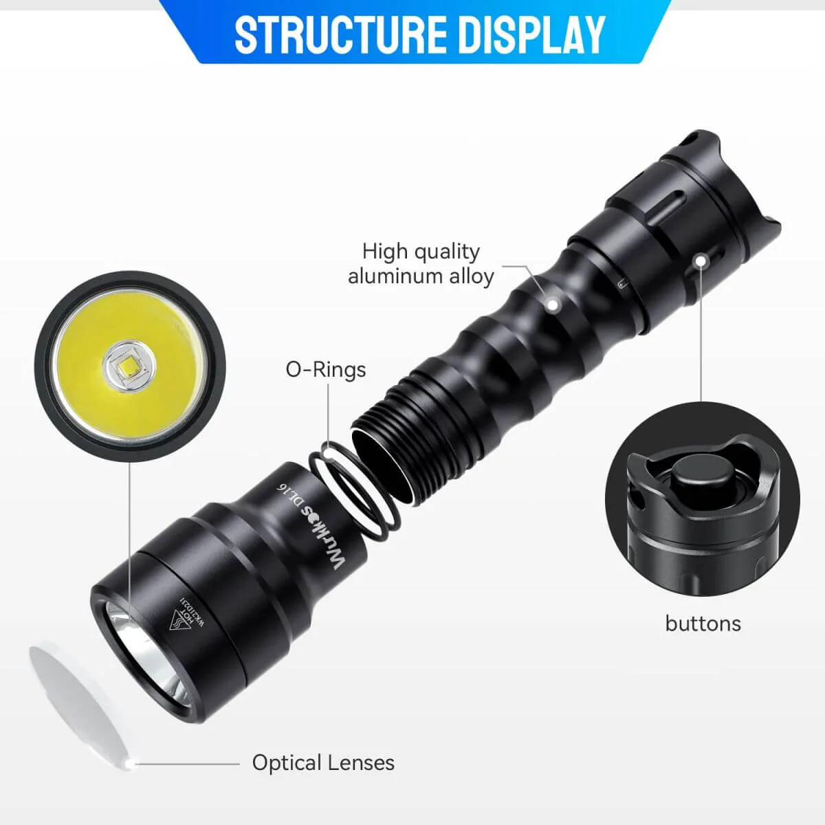 Wurkkos DL16 2000lm Diving flashlight