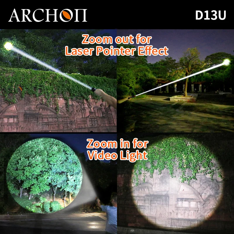 ARCHON D13U zoomable diving flashlight