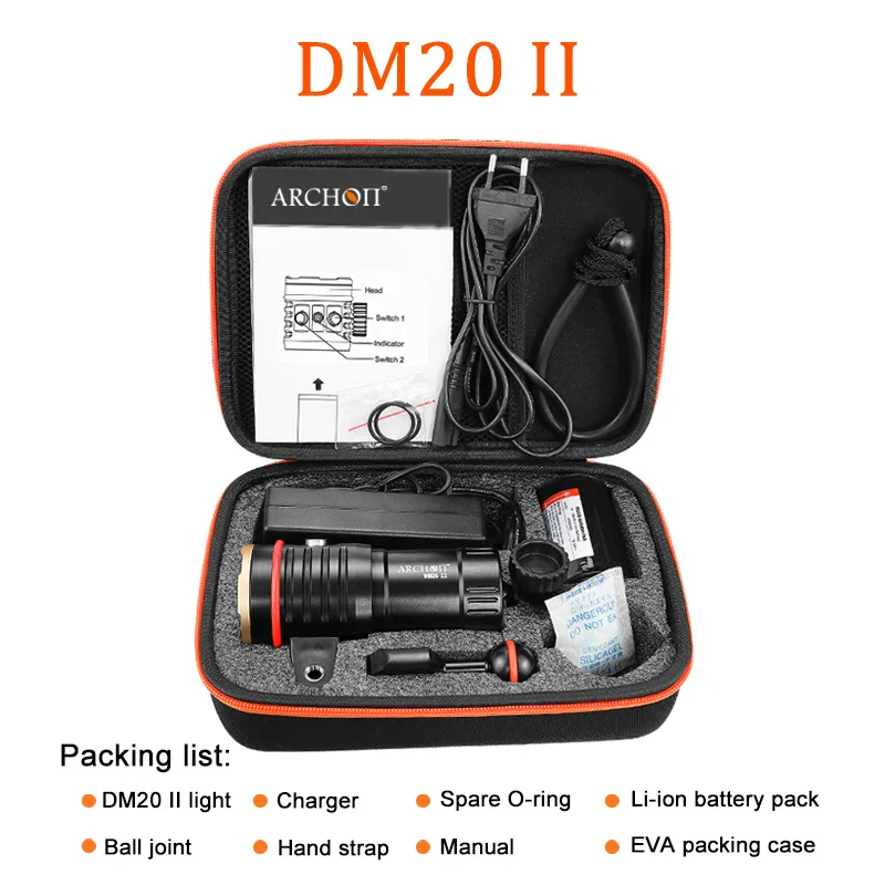 ARCHON DM20 II 5200K 6000lm diving flashlight