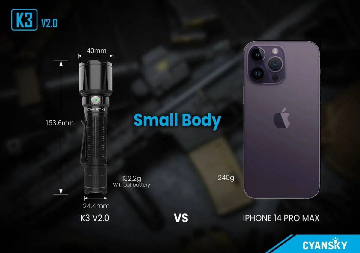 Cyansky K3 V2.0 2000 Lumen Tactical Flashlight