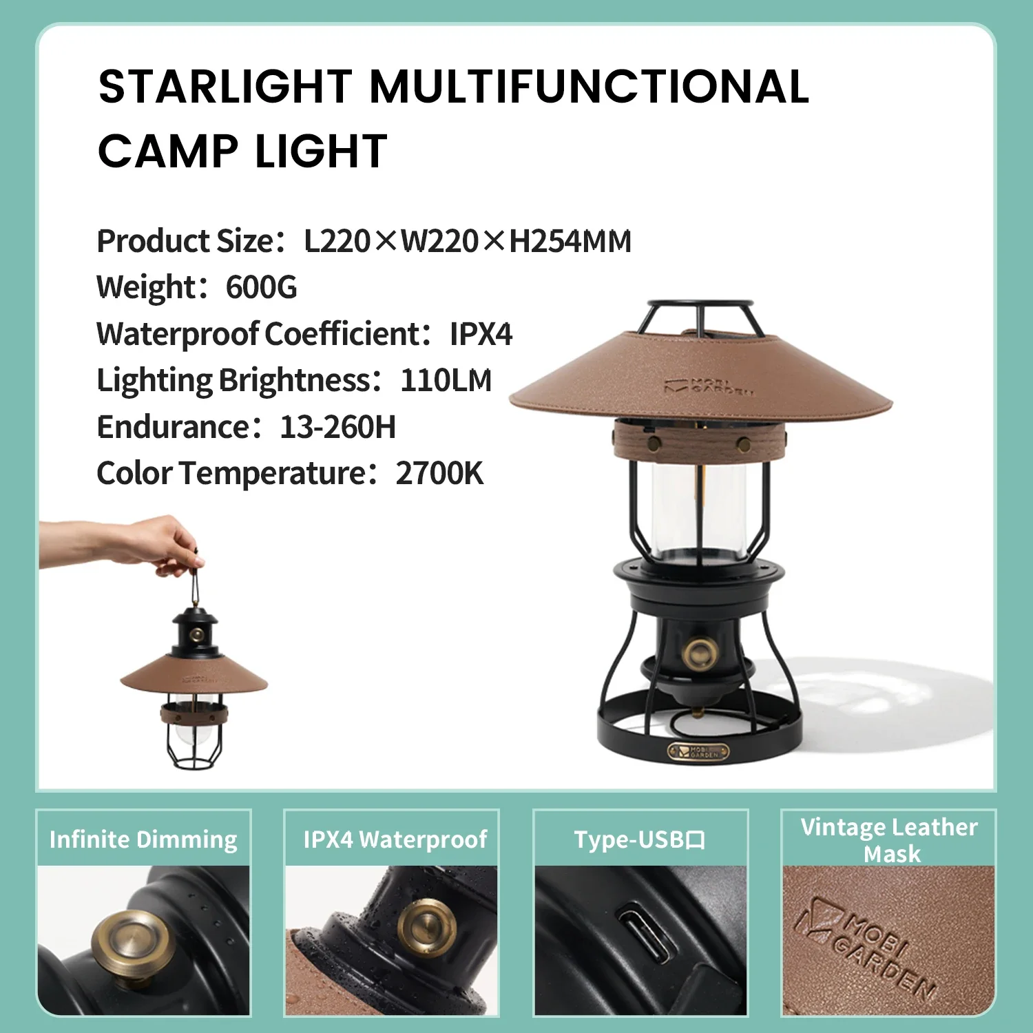 MOBI GARDEN Hanging and Stand Flexibility Camping Lantern